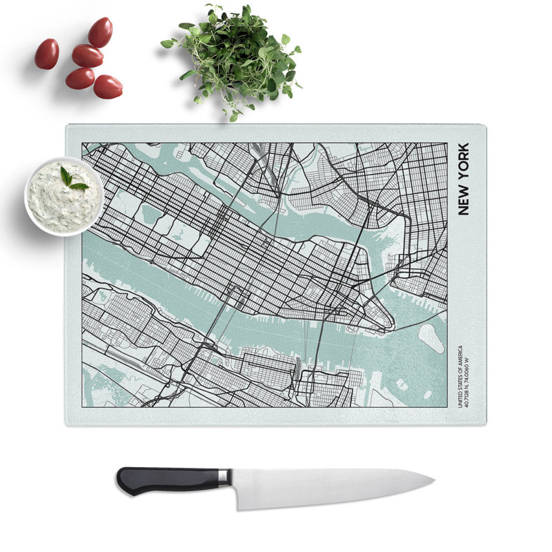 Map New York USA Chopping Board, 28.5cm W x 39cm L