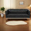 Canapé spacieux 3 places de 201 cm (79,1 pouces), style Chesterfield en cuir PU noir, design moderne pour la maison-1584151165