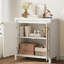 Armoire de rangement avec portes en rotin, étagère réglable pour le salon, la salle à manger ou l'entrée-486681727