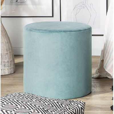 House 61cm Wide Velvet Round Pouf Ottoman