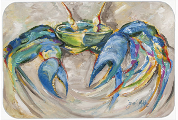 Crab in Beige Background Glass Cutting Board