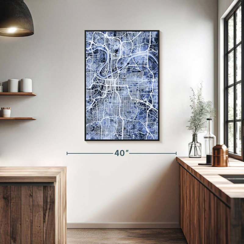 Kansas City Missouri City Vanzant III, Cadre flottant noir, 27 po x 40 po