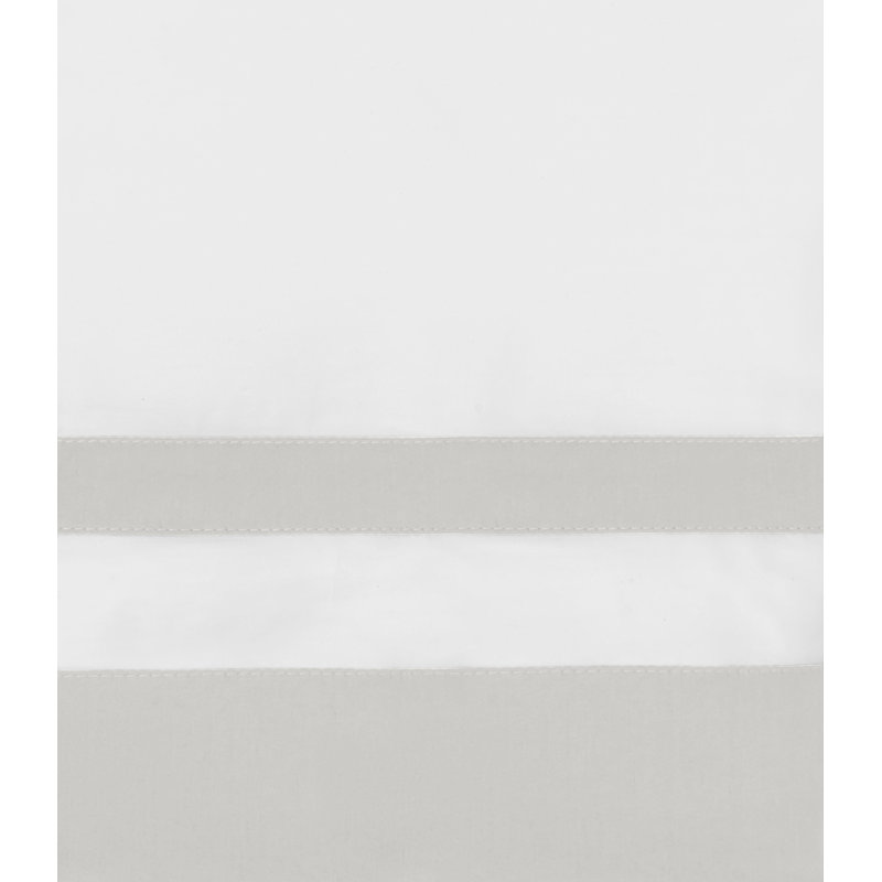 Savoy Duvet Cover, White/Pebble, King Duvet Cover