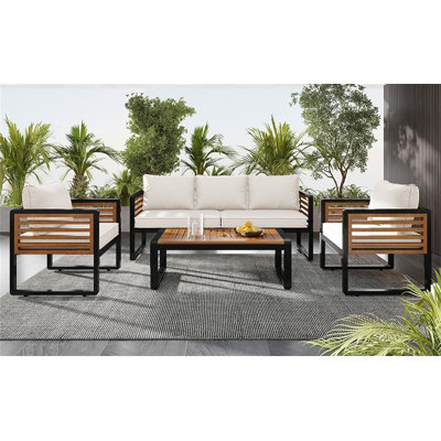 Ensemble de conversation de grande taille avec 4 pièces pour 5 personnes