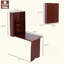 Bureau mural, bureau convertible escamotable, acajou