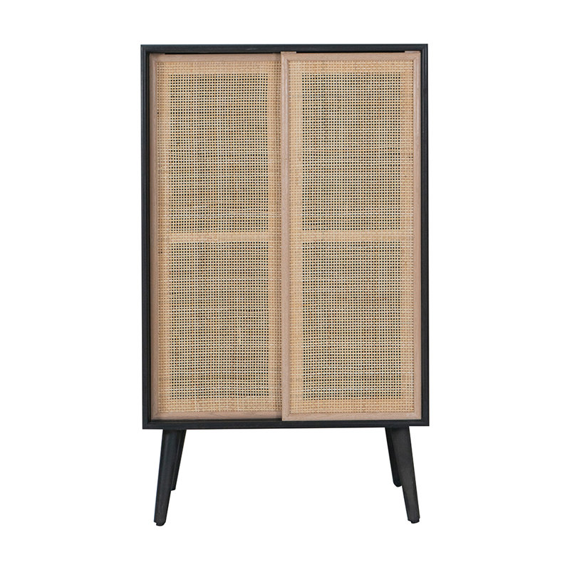 Armoire à deux portes 23,5 po Sanni - Naturel, Noir / naturel