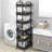 6-Tier Plastic Rolling Utility Cart with Handle, Multi-Functional Storage Trolley, Living Room, Kitchen, Movable Storage Organizer with Wheels-114210604