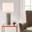 Lampe de table en céramique nervurée