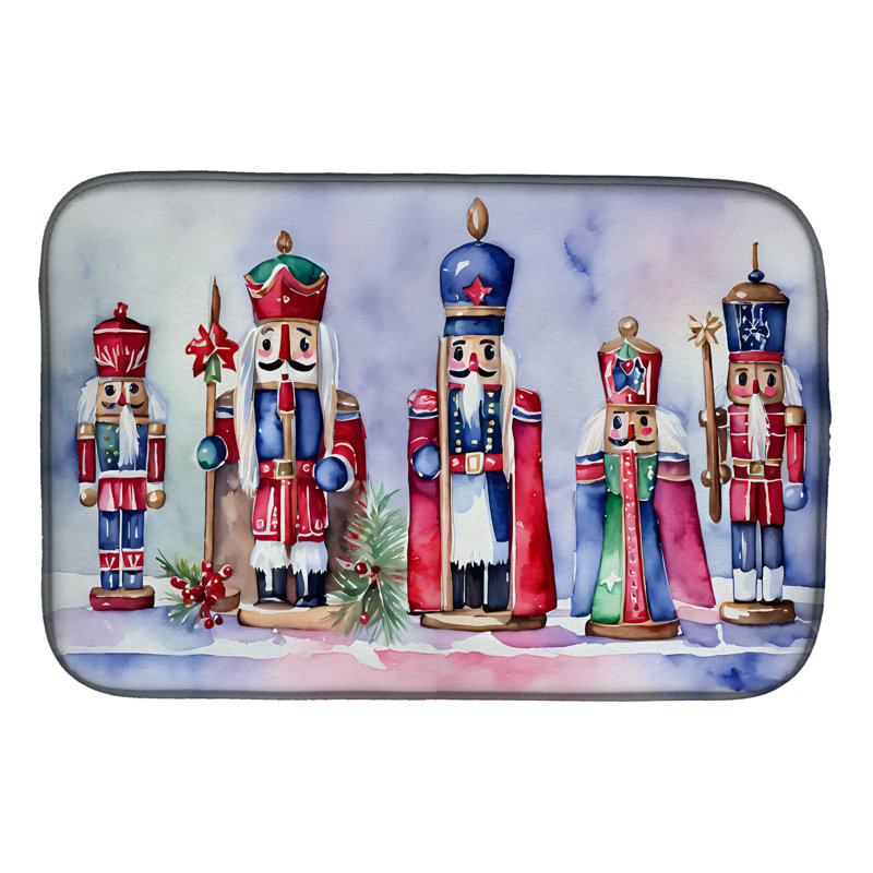 Christmas Nutcrackers Dish Drying Mat