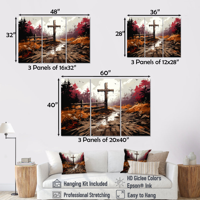 «Christian Serenity», art mural mural, Toile tendue, H 32 po x l 48 po x P 1 po