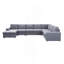 Canapé modulaire réversible 146,5 po en lin gris clair 7 places-509184406-509184401