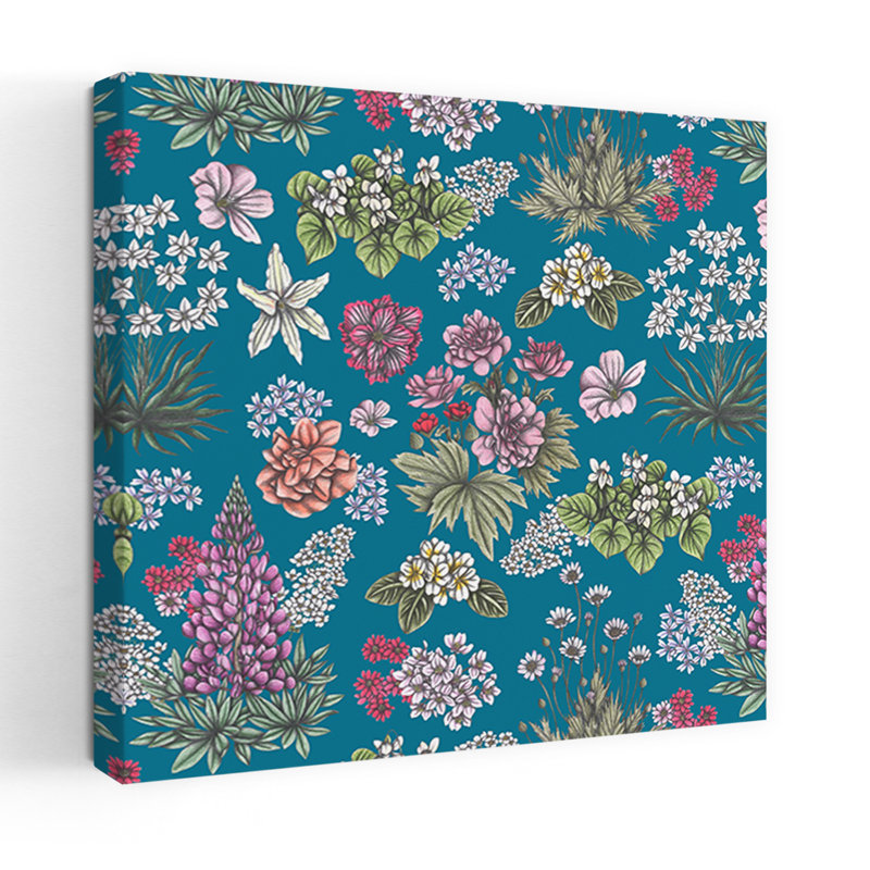 Art contemporain Art floral printanier, H 32 po x l 32 po