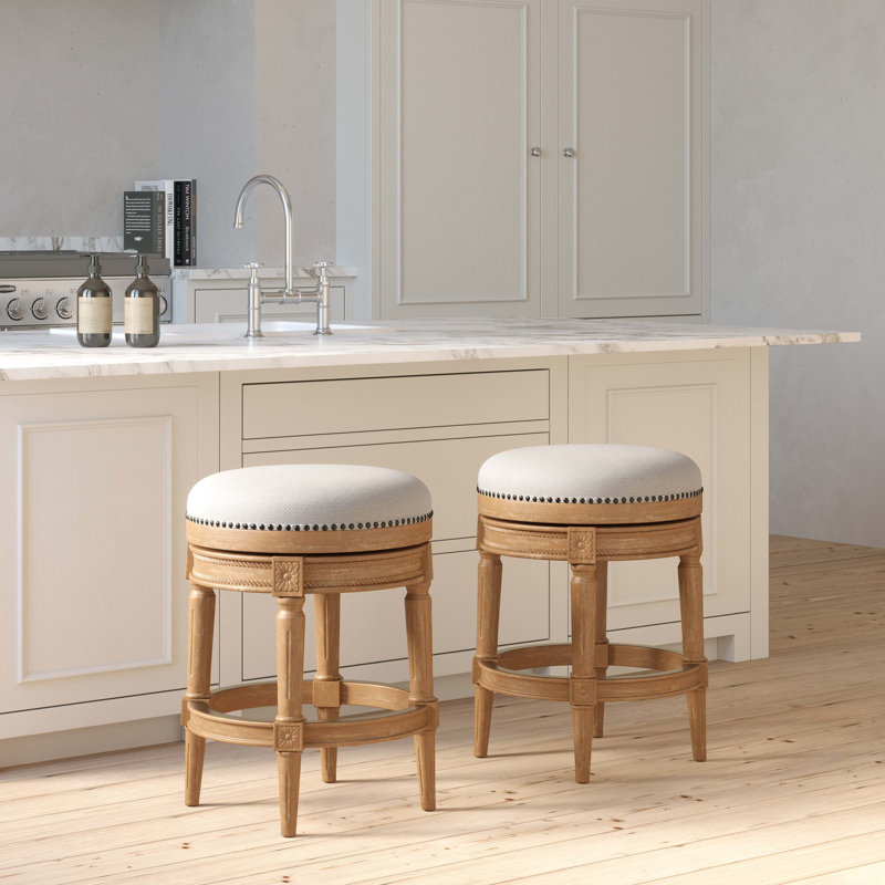 Tabouret de bar pivotant sans dossier, naturel patiné