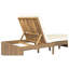 Chaise longue d'extérieur inclinable en bois d'acacia 76,3 po avec coussin-129226968-129226970