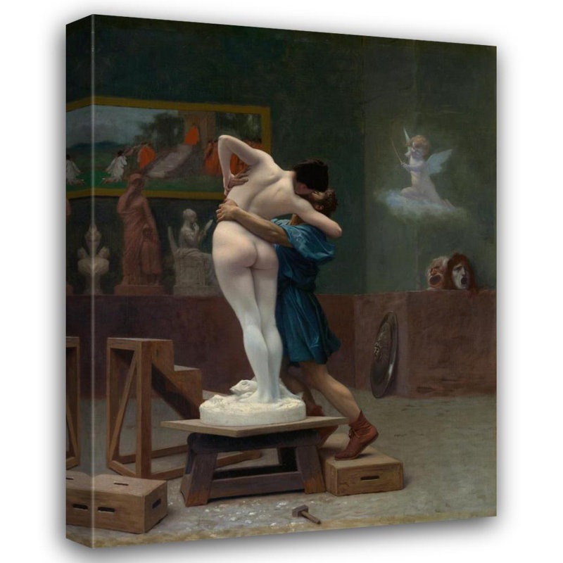 "Pygmalion and Galatea" by  Jean-Léon Gérôme - Gallery Wrap Canvas Wall Art, 24" H x 17" W