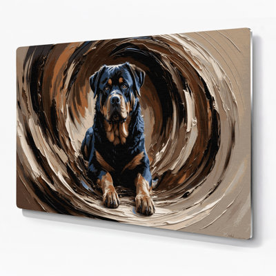 Dogs Rottweiler Black Metal Wall Art