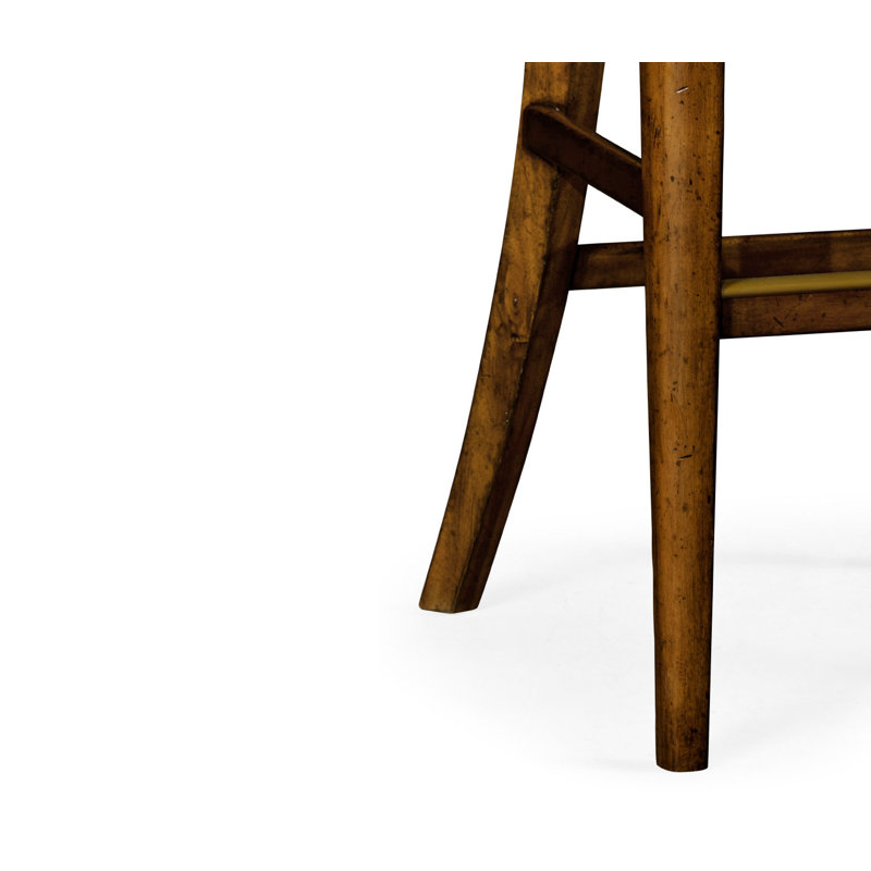 Windsor Upholstered Stool with Solid Wood Frame, Antique Chestnut, Counter Stool (25” Seat Height)