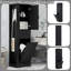 Grande armoire de rangement en bois de 67,7 po avec compartiment inclinable, tiroir et tablette réglable pour la salle de bain, le salon et le vestibule (noir)-1547446517