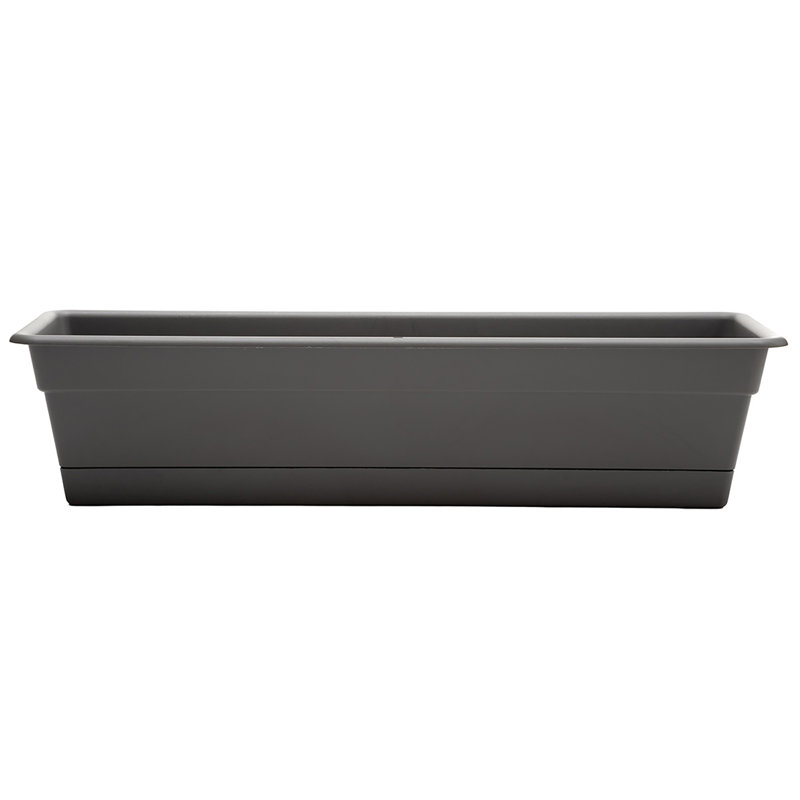 Boîte à fleurs rectangulaire d'intérieur / extérieur Dura Cotta, H 5,75 po x l 24 po x P 7,5 po, Anthracite