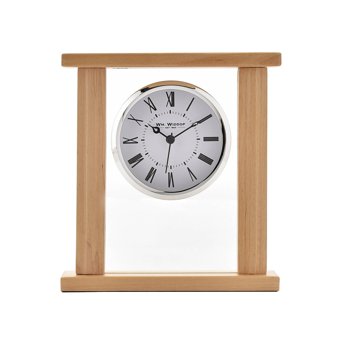 Roman Numeral Birch Solid Wood Quartz movement / Crystal Tabletop Clock