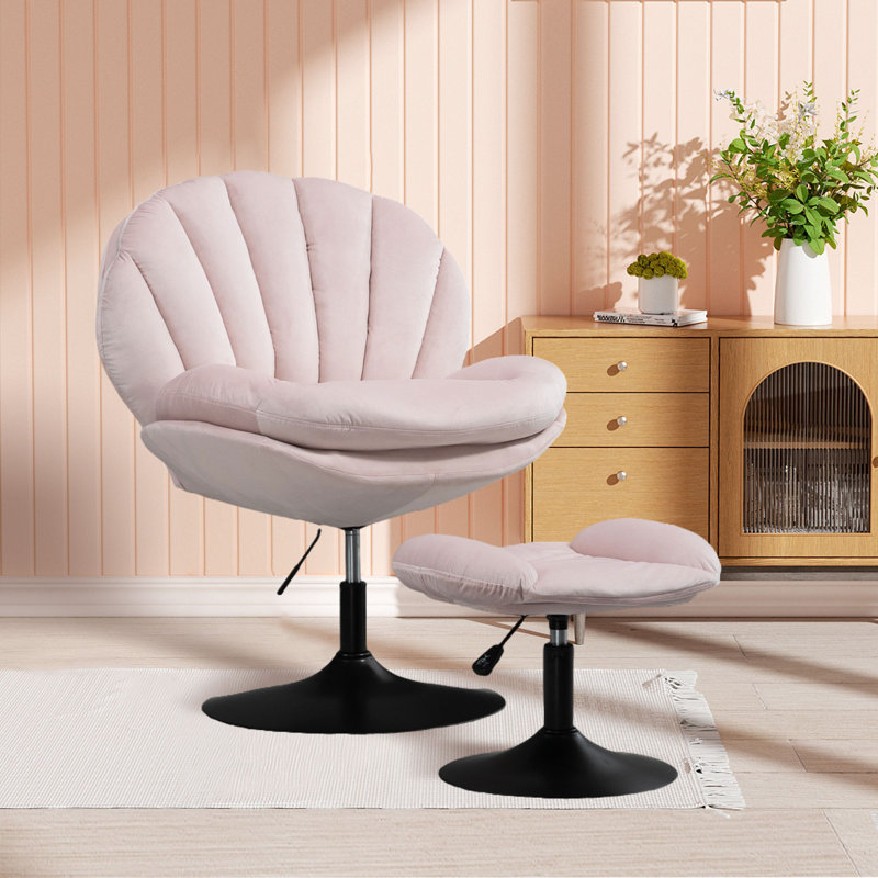 Greylin Velvet Swivel Accent Chair, Velvet Pink