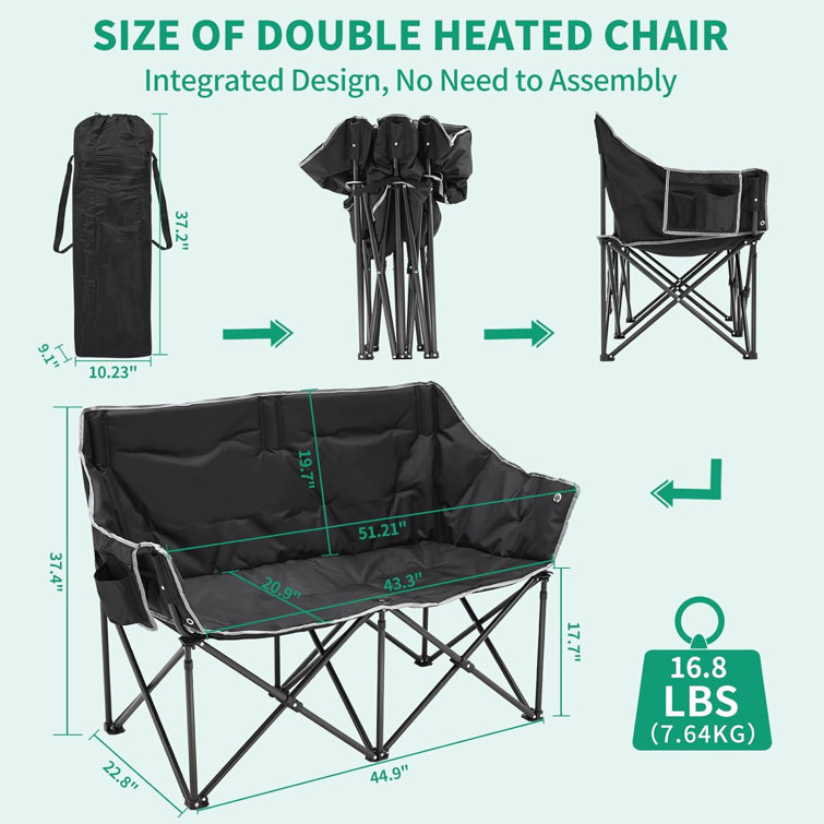  AFANSO Heated Camping Chair, Portable Heated Camp