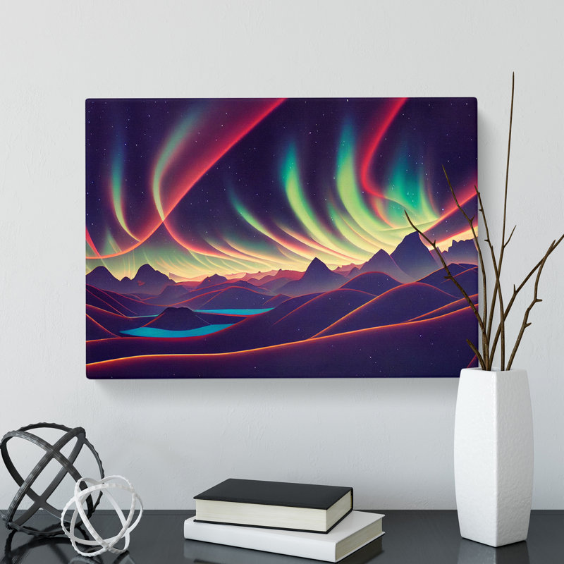 Alluring Northern Lights - Wrapped Canvas, 35cm H x 50cm W x 3cm D