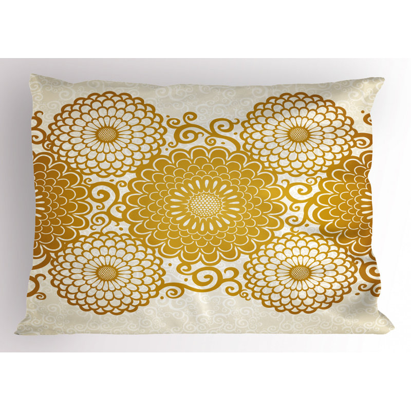 Manly Polyester Floral Sham Set, Queen