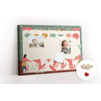 Wall Mounted cork board with print decorative wall notice boards decorative bulletin board ideas Kids weekly planner