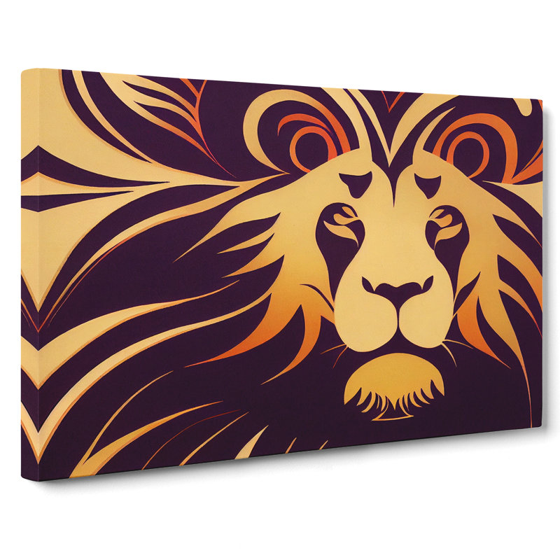 Art Deco Lion Vol.1 - Wrapped Canvas, 35cm H x 50cm W x 3cm D