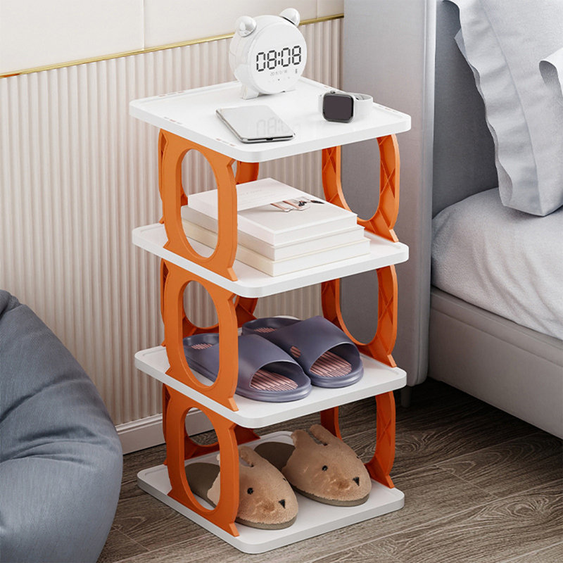 Range-chaussures pour garde-robe Boîte de rangement pour chaussures en plastique pour vestibule, Orange