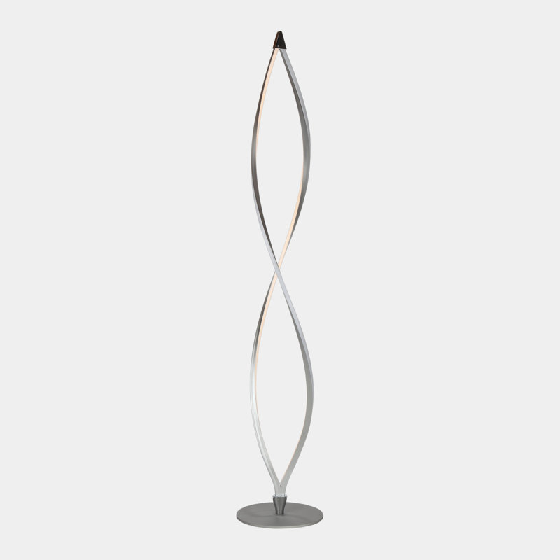 Brightech Twist 43 in. Industrial 2-Light LED Energy Efficient Floor Lamp with Built-In 3-Way Dimmer