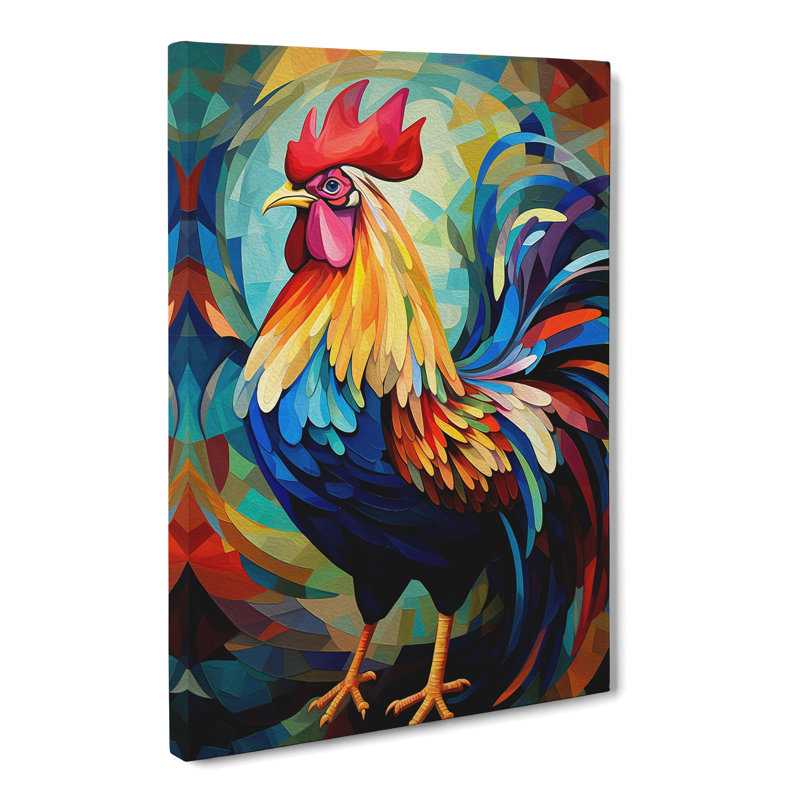 Rooster Orphism - Print, 50cm H x 35cm W x 3cm D