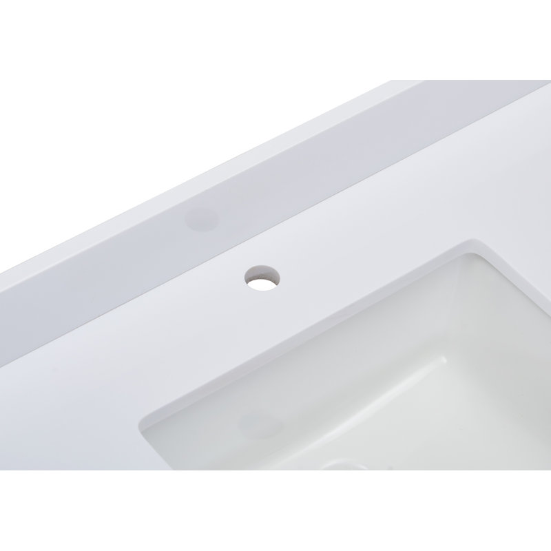 Milano White 61" Composite Stone Vanity Top with Sink