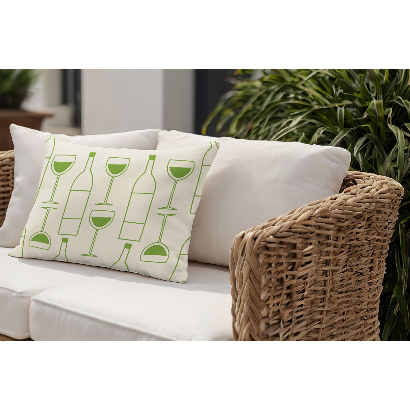 Hyatt Indoor/Outdoor Throw Pillow, 18"H x 25"W, Chartreuse