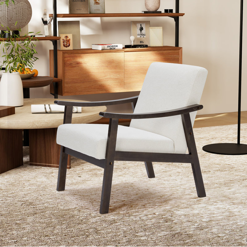 Fauteuil moderne avec dossier haut, chaise de lecture convenant au salon ou à la chambre à coucher, salon, Blanc