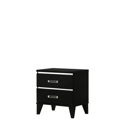 Table de chevet noire avec rangement fonctionnel - Conforme aux exigences de la chambre à coucher 2 pour un rangement pratique