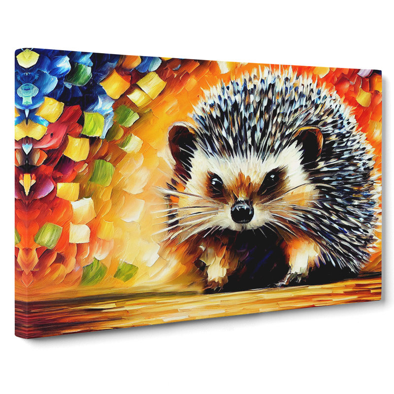 Hedgehog Painting Vol.2 Abstract - Wrapped Canvas, 35cm H x 50cm W x 3cm D