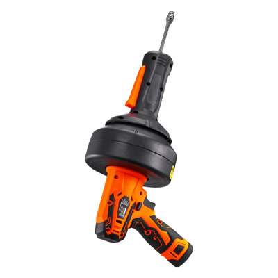 12V Electric Drain Auger, 25FT Cordless Plumbing Snake Auto Feed, Pipeline Snake Drain Clog Remover with Power Drill for 3/4"-2" Pipes, 2.0Ah Battery and Charger Included