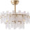 Ventilateur de plafond 20 po avec lumière Fandelier Gold, ventilateurs de plafond en cristal doré avec lumières et télécommande, cage Mid-Century moderne avec 6 vitesses pour le salon, la chambre à coucher et la chambre de bébé