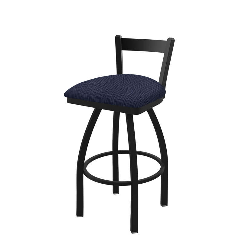 821 Catalina Low Back Swivel Bar Stool, Black Wrinkle, Bar Stool (30" Seat Height), Graph Anchor
