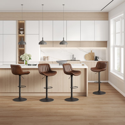 Swivel Upholstered Adjustable Height Counter Stool