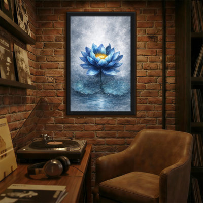 Plantes et fleurs de lotus bleu sur la surface de l'eau