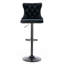 Ensemble de 2 tabourets de bar pivotants en velours noir - hauteur de siège réglable (25 à 33 pouces), base chromée de 17,7 po avec dossier capitonné, support de taille ergonomique pour bistro et îlot de cuisine
