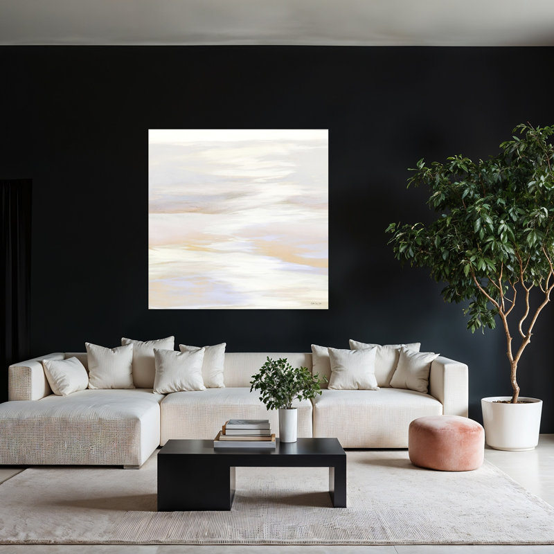 Island Calm 2, art contemporain abstrait avec cheval, H 48 po x l 48 po
