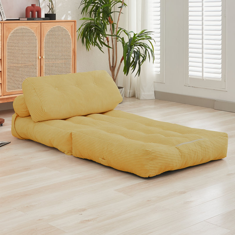  Canapé-lit Corduroy, Jaune