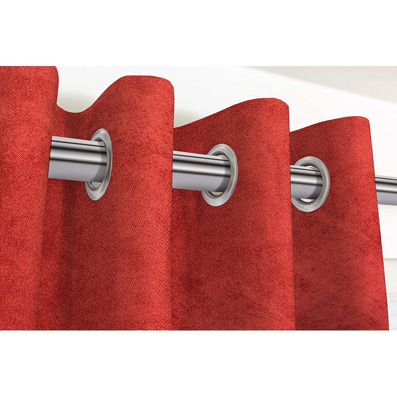 Socotrine Blackout Curtain Pair, Width 167 x Drop 137cm, Red