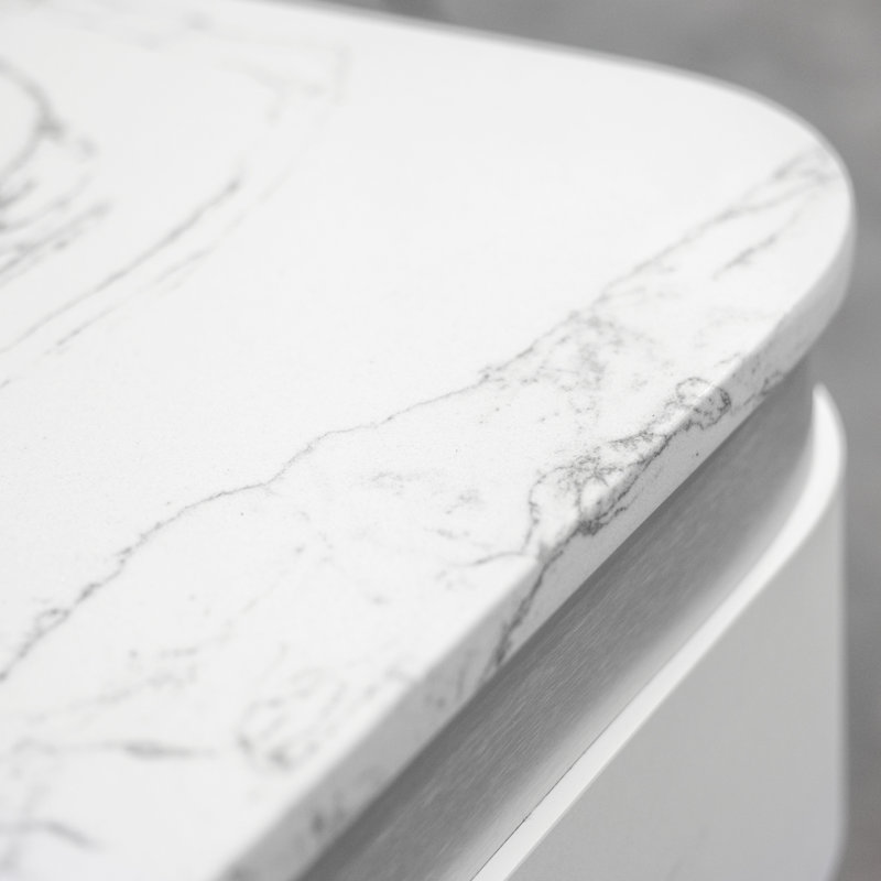 Nariah 2 Person Rectangle Marble Reception Desk with Filing Cabinet