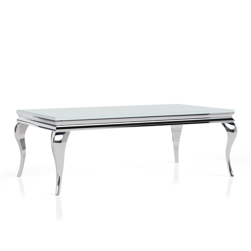 Mehseti Glass Top Single Coffee Table, White