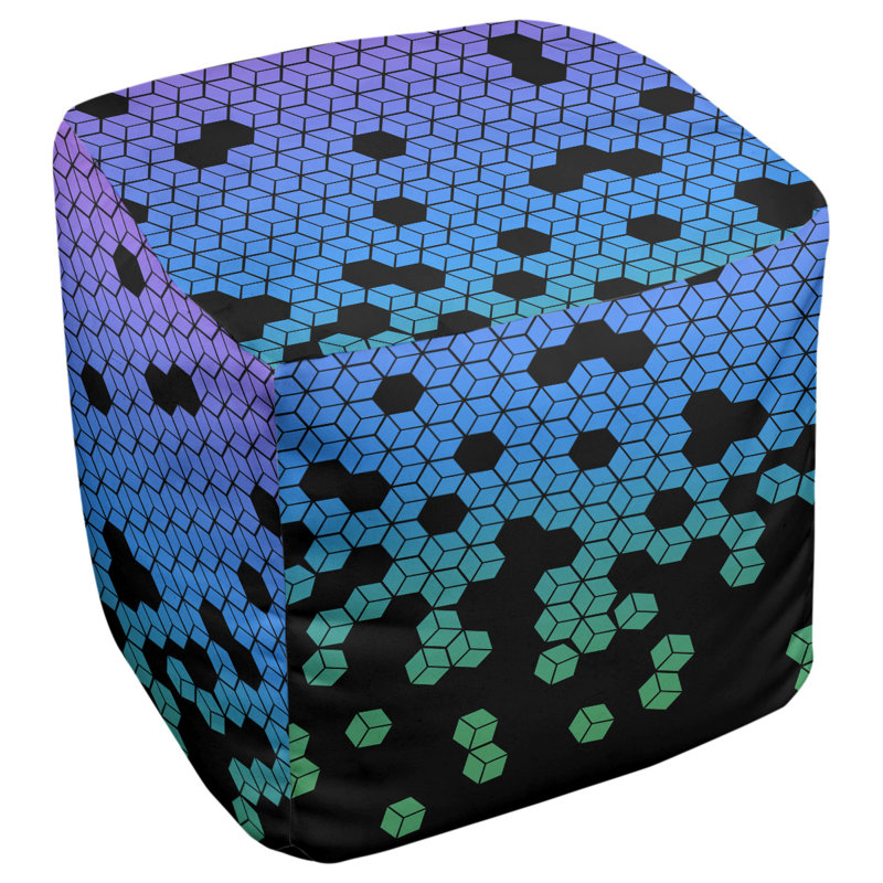 Repose-pieds à cubes culbuté Avicia, H 19,5 po x L 117 po x P 20 po, Vert / noir / bleu